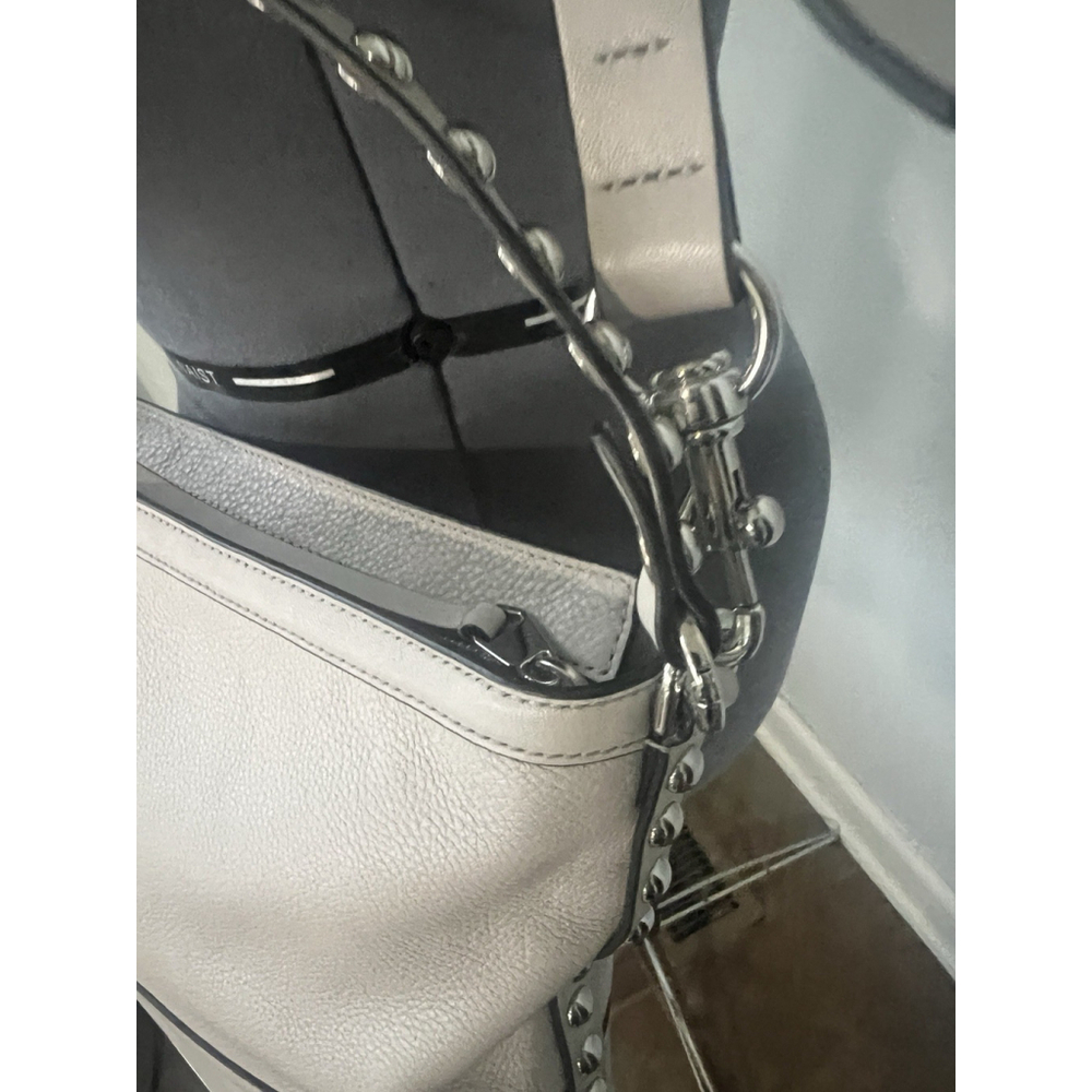 Rebecca Minkoff Cream Leather Silver Studded Crossbody Bag Purse NWOT - Picture 9 of 16